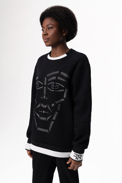 Crystal-Encrusted Unisex Sweatshirt