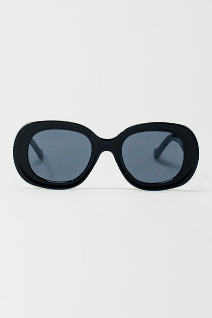 Oversized Circular Sunglasses in Black