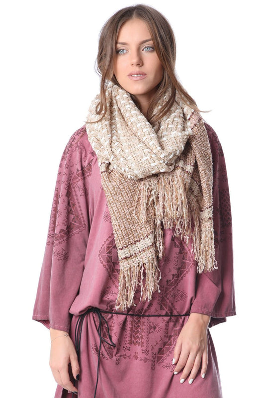 Pink Knitt Scarf With Fleck