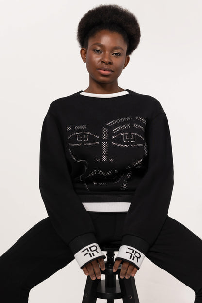 Crystal-Encrusted Unisex Sweatshirt