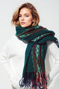 Houndstooth Design Scarf in Green and Red