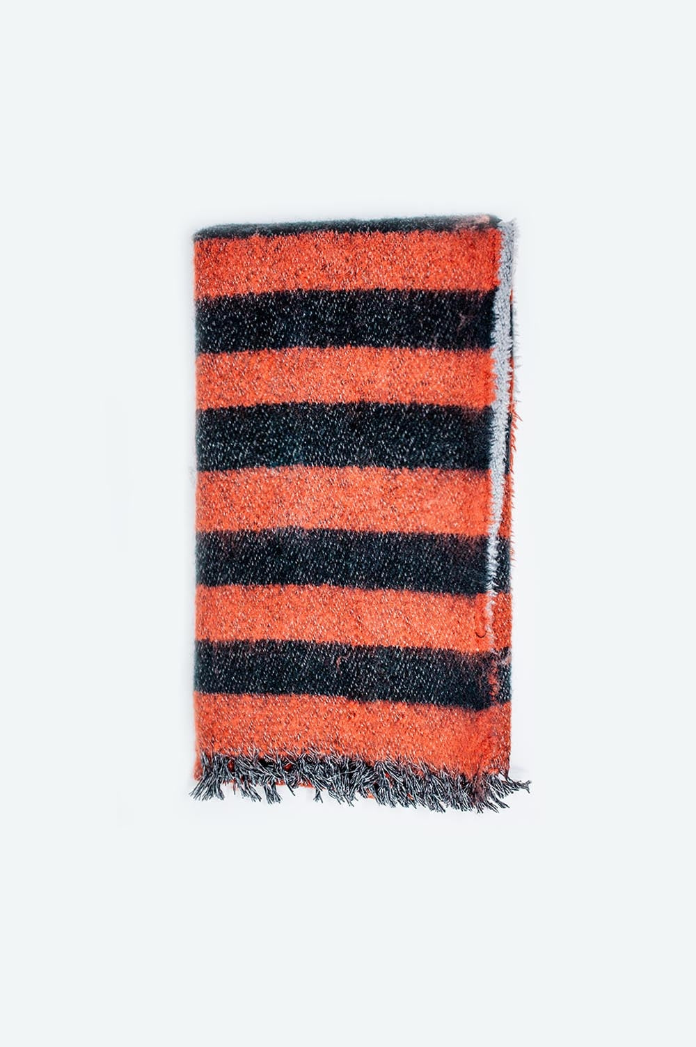 Melange Mix Stripe Scarf in Red