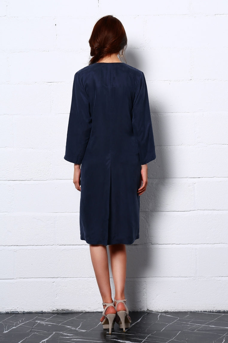 Night Dance Long Coat in Blue